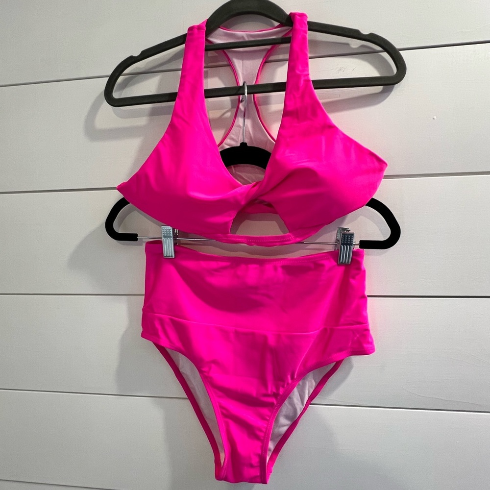Cup She Hot Pink Bikini Set NEW w/o Tags